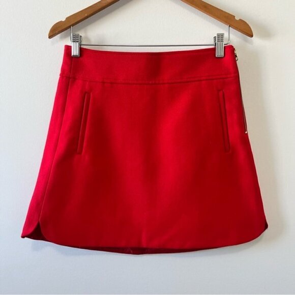 J CREW SEEN ON TV DOUBLE-SERGE WOOL MINI SKIRT - Picture 4 of 11